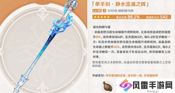 原神静水流涌之辉突破材料大全 水神静水流涌之辉突破材料一览