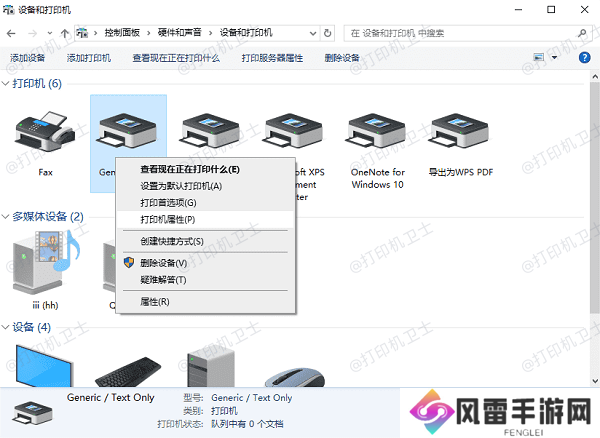 检查打印机属性