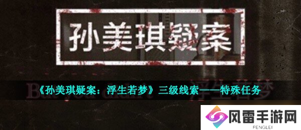 《孙美琪疑案 浮生若梦》三级线索——特殊任务
