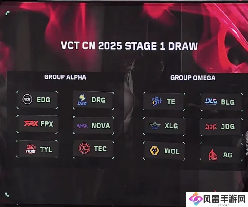 VCT CN联赛第一赛段分组：EDG、DRG同组，TE、BLG同组